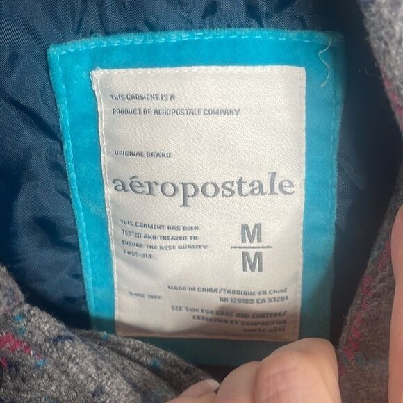 Aeropostale Plaid Wool Blend Short Winter Peacoat. Jrs. Medium. - Picture 4 of 9